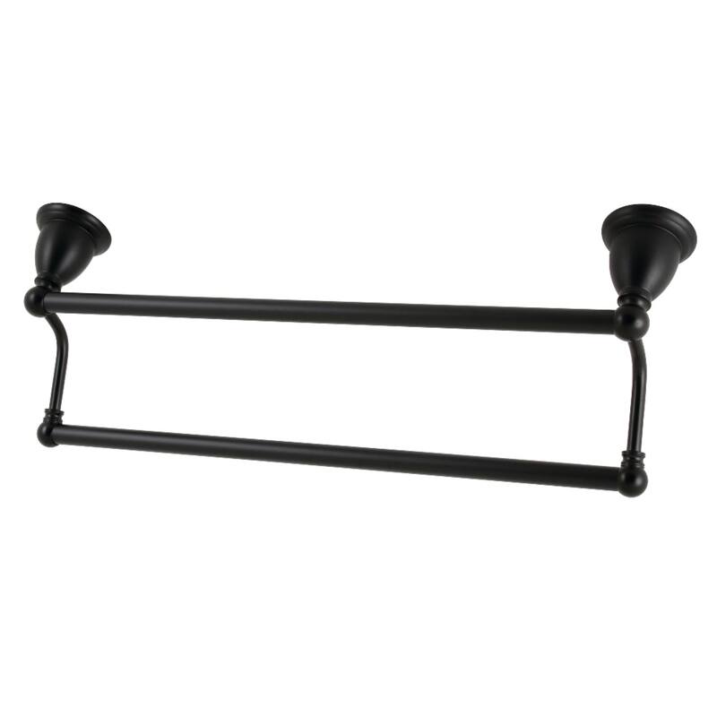 Heritage 18-Inch Dual Towel Bar - Matte Black