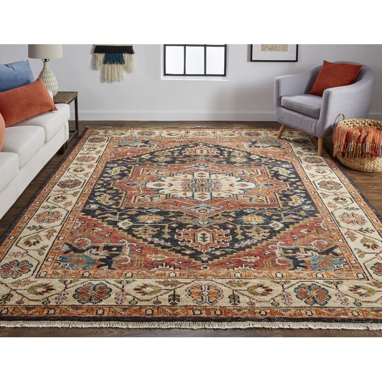 Zuvex Floral Traditional Stain Resistant Durable Area Rug By HomeRoots - 2' x 3'