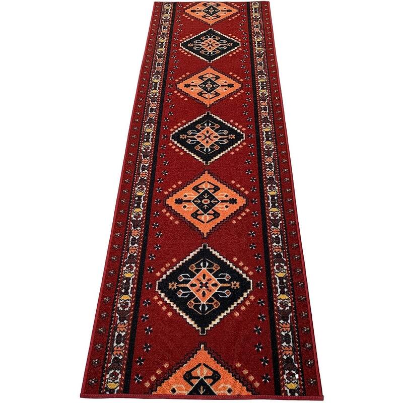 Custom Size Southwestern 31 Inch Wide Non-Slip Stair Runner Rug