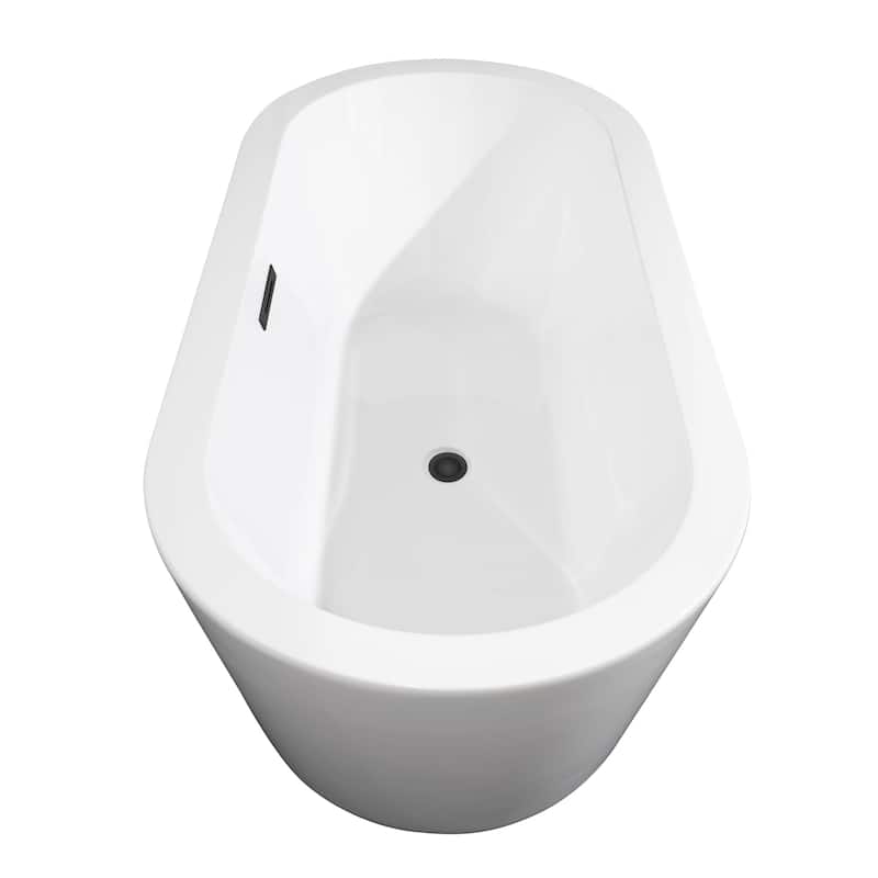 Wyndham Collection Mermaid 67-inch White Freestanding Soaking Bathtub