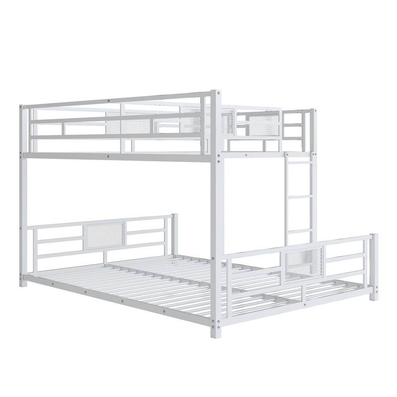L-shaped Metal Twin over Full Size Bunk Bed