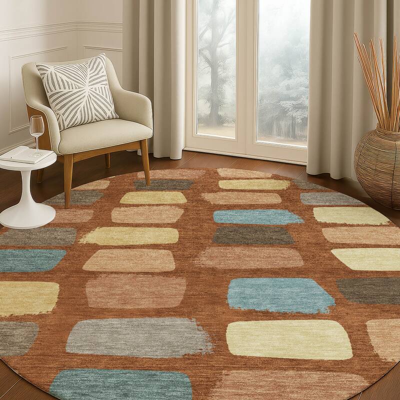 Machine Washable Indoor/ Outdoor Casual Hoppy Chantille Rug