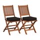 preview thumbnail 14 of 16, CorLiving Miramar Natural Hardwood Outdoor Dining Set, 5pc