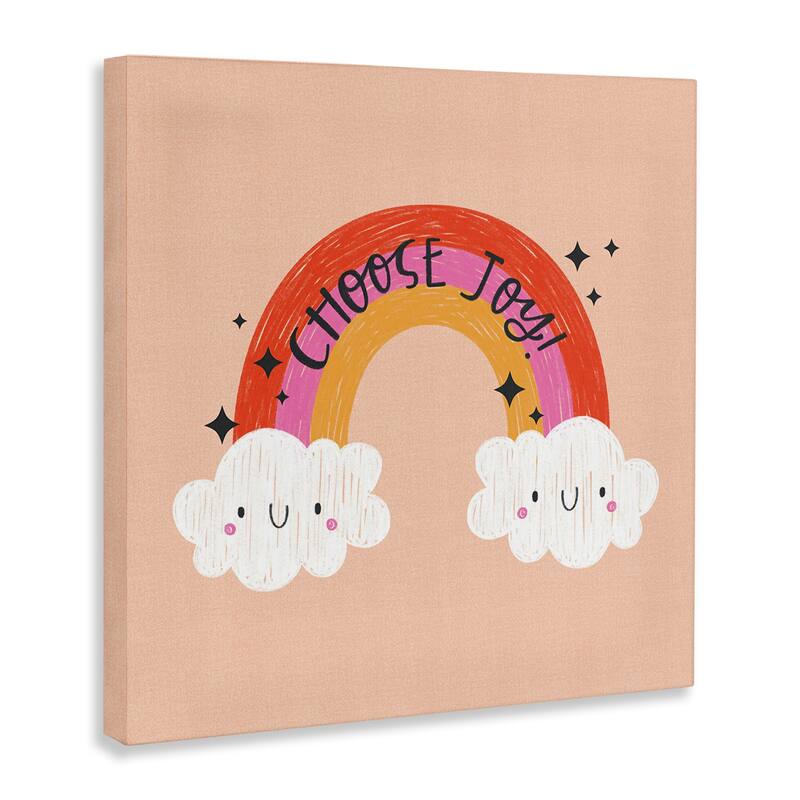 Stupell Choose Joy Happy Rainbow Canvas Wall Art Design By Sarah Hickman