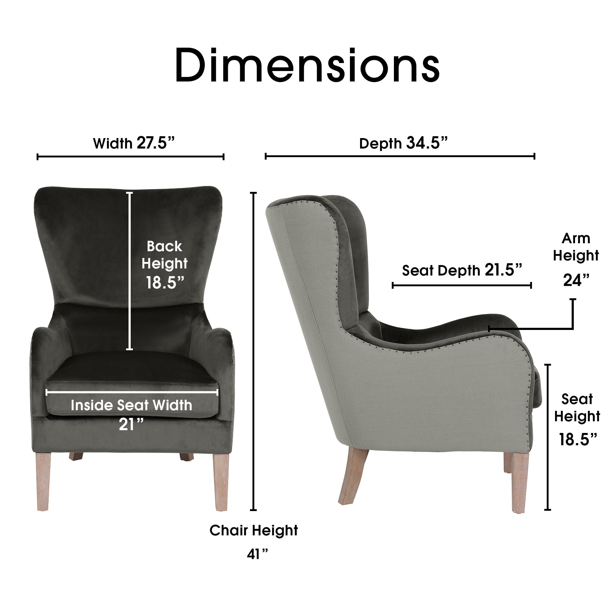 wingback chair dimensions