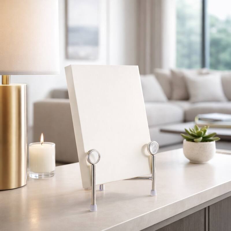 Stylish Metal and Acrylic Easel Stand Decorative Object