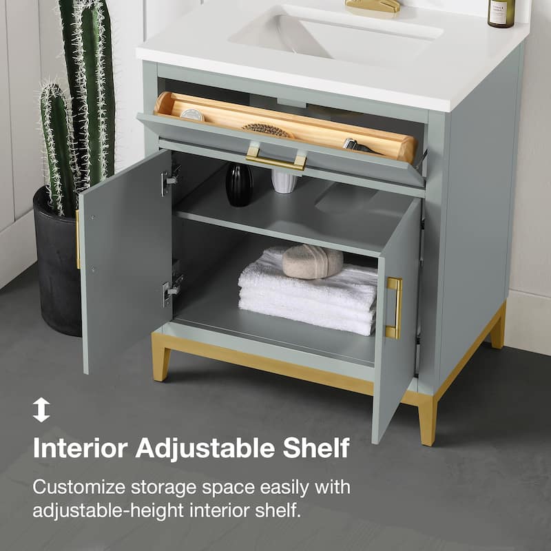 Ove Decors Diya 30 in. Single Sink Bathroom Vanity in Sage Green