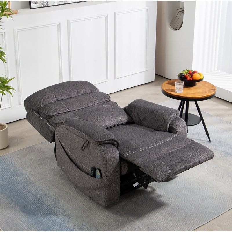 Deluxe Version Dual Motors Power Lift Recliner,Lay Flat 74.8 " Length,100% Polyester,Message/Heat,Eazy Assemble