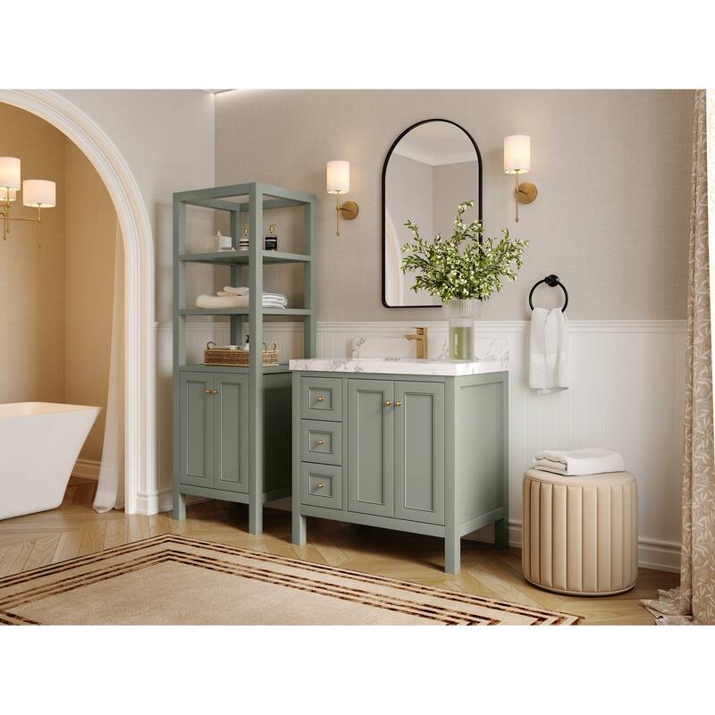 Willow Collections 36 in. W x 22 in. D Nashville Center Right Sink Bathroom Vanity with Countertop