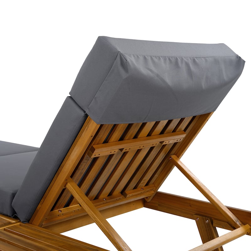 Christopher Knight Home- Alex Acacia Wood Outdoor Chaise Lounge Set