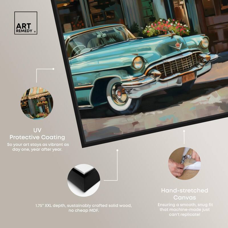 Classic Car Store Visit II Canvas by Art Remedy
