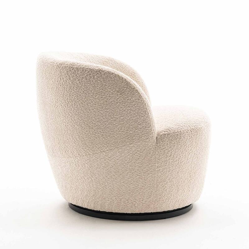 Swivel Accent Chair, Furry Round Barrel Chair