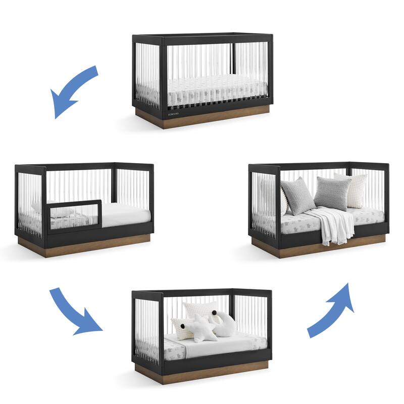 James Acrylic 4-in-1 Convertible Crib - Greenguard Gold Certified