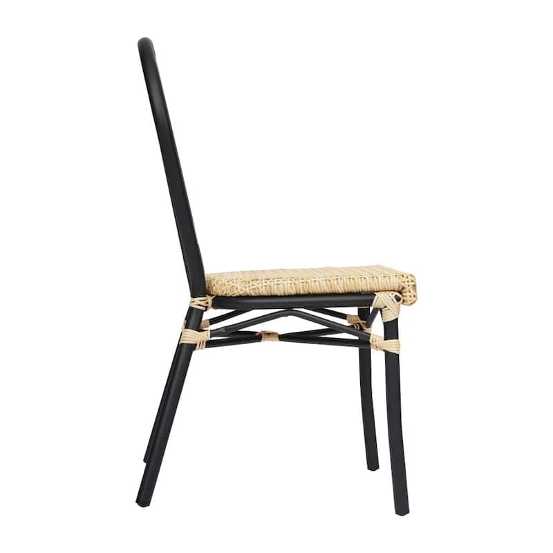 2 Pack All-Weather Commercial Paris Chairs with Metal Frames