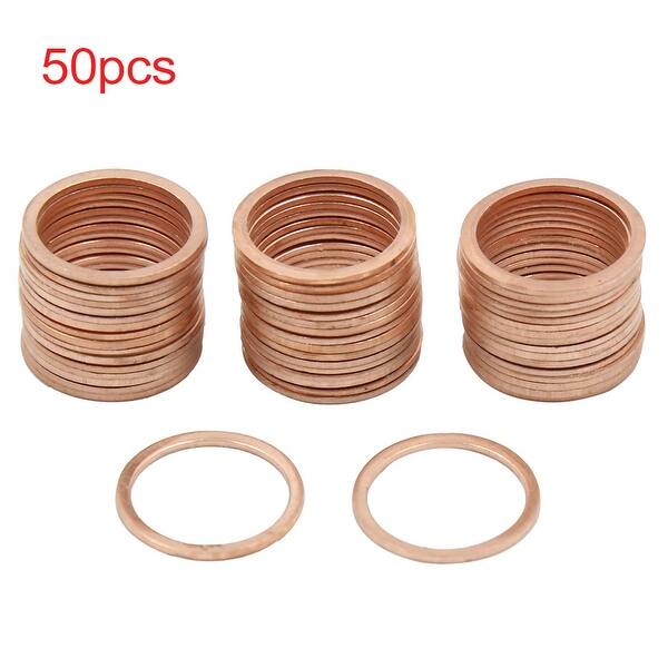 Flat Plate Rings 17mm Inner Dia Copper Crush Washers Flat Car Sealing Gaskets Plate ...