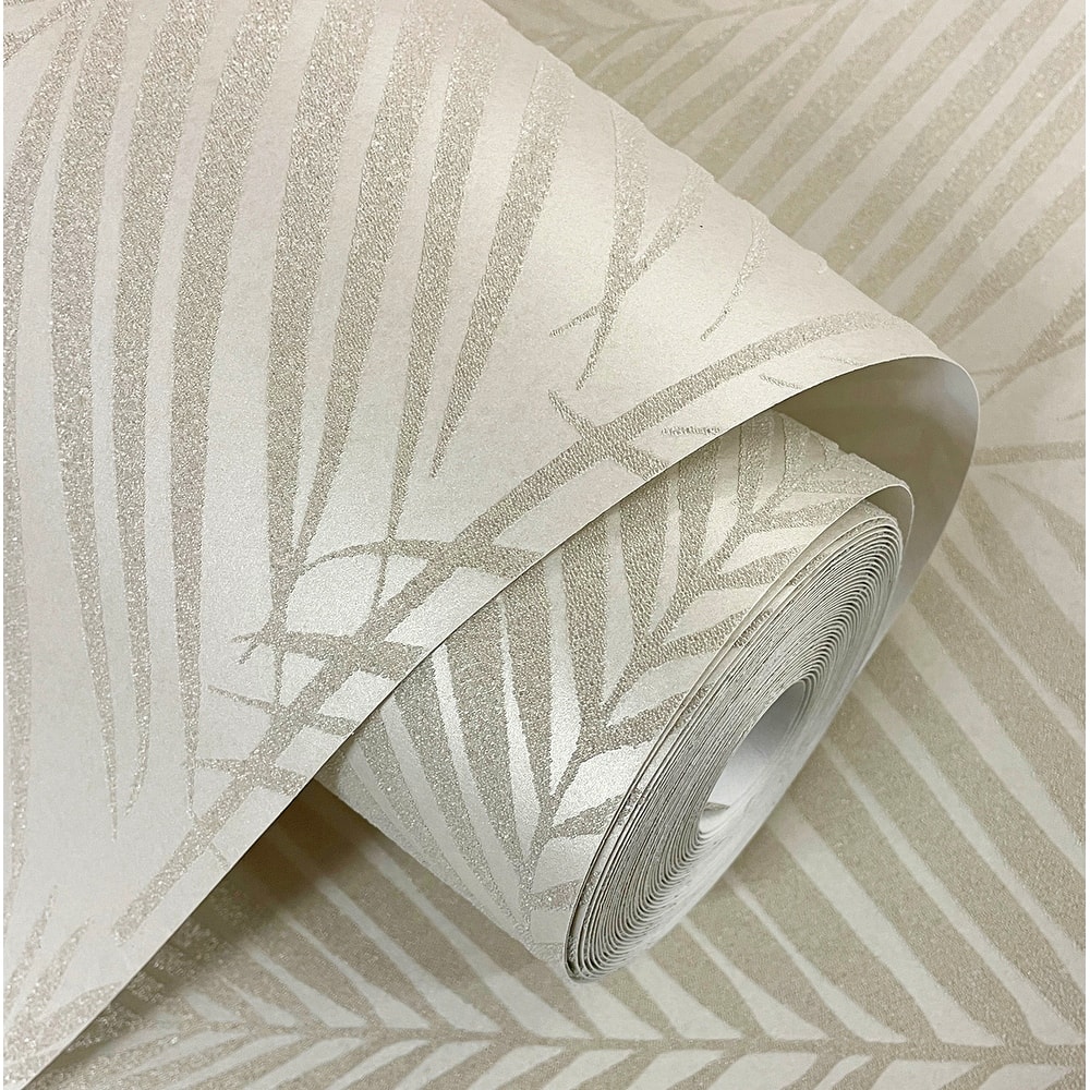 Seabrook Designs Persei Palm Glass Beaded Unpasted Wallpaper