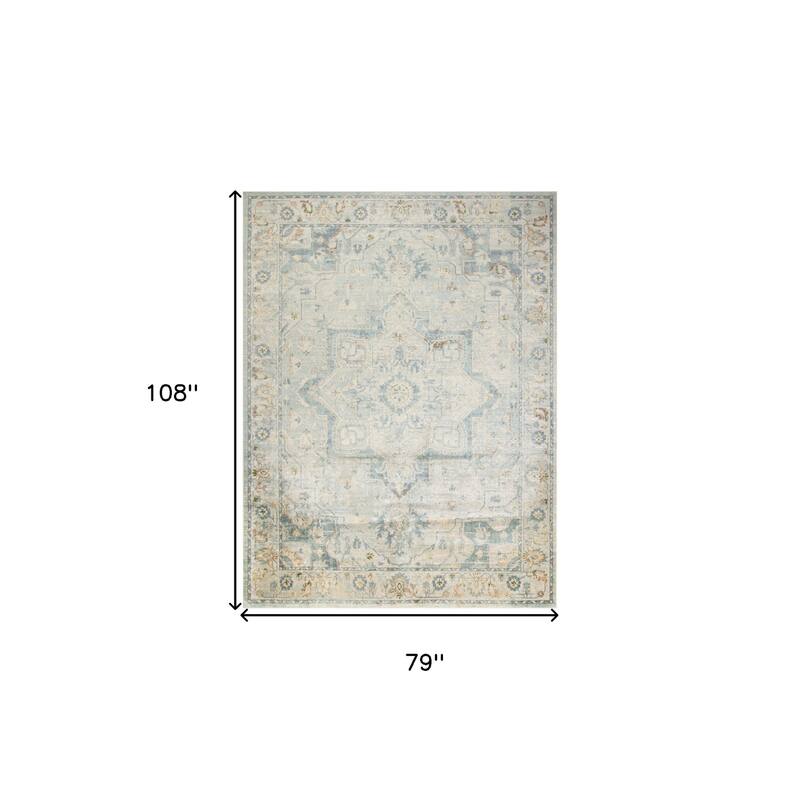 Mibiy Power Loomed Distressed Floral Low Pile Area Rug By HomeRoots