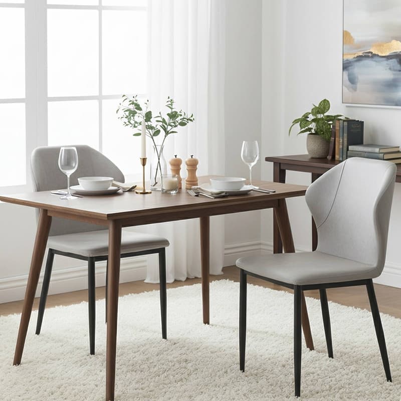 Mosaic Modern Upholstered Fabric Dining Chair with Metal Legs by LeisureMod