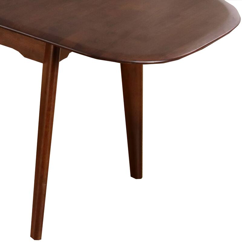 Furniture of America Abigail VII Mid-Century Modern 5-Piece Rich Walnut Solid Wood 79-inch Extendable Dining Set