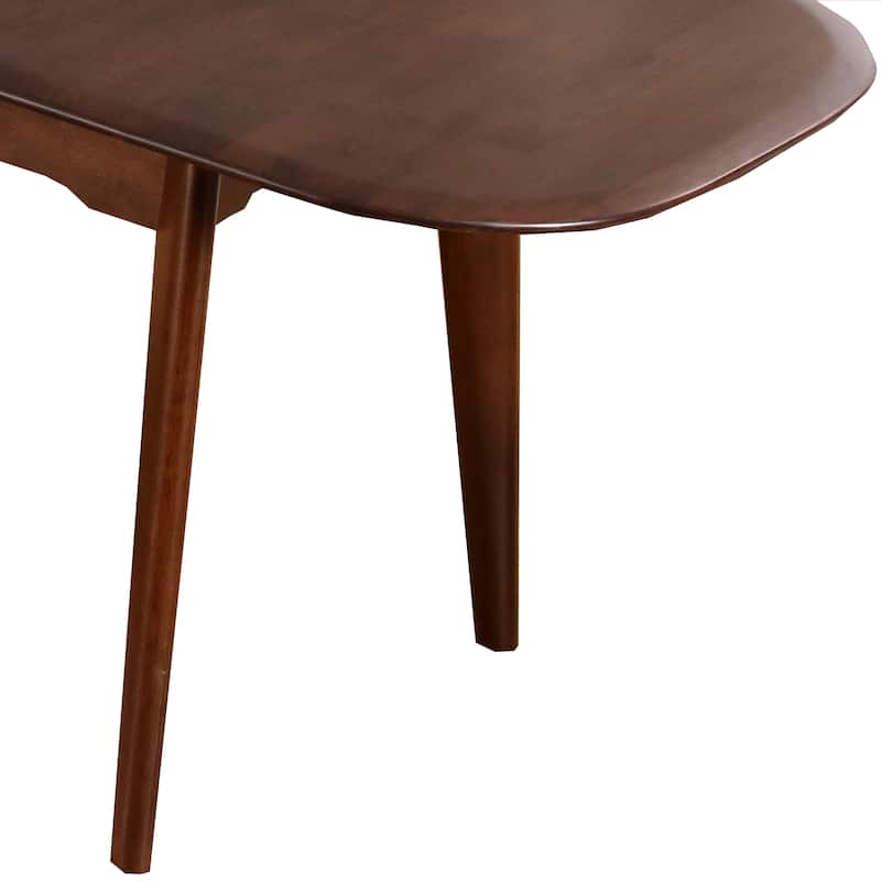 Furniture of America Abigail VII Mid-Century Modern Rich Walnut Extendable Self-Storing 79-inch Dining Table