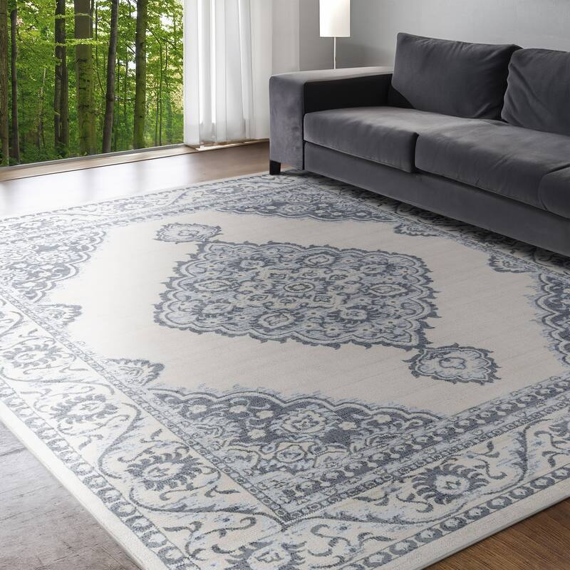 Carrington Shabby Chic Medallion Indoor Area Rug
