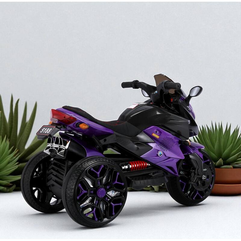 Battery Powered Kids 12V Motorcycle, Ride-On Toy with Lighting Wheels, Music, Training Wheels, and Manual Throttle