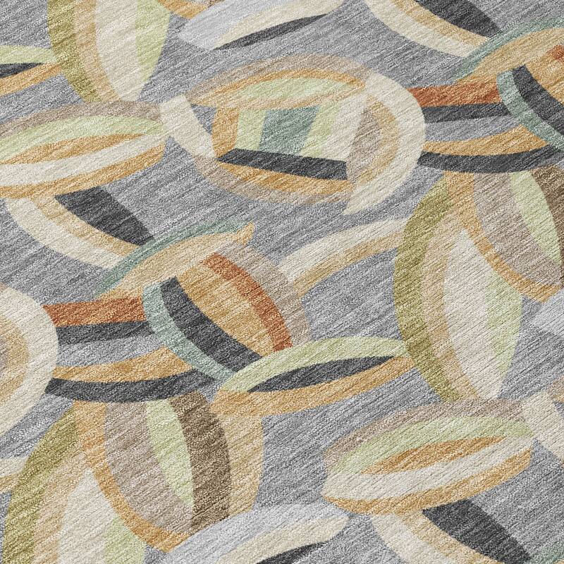 Machine Washable Indoor/ Outdoor Modern Heli Chantille Rug