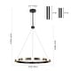 preview thumbnail 10 of 8, Rezz Black Modern Wagon Wheel LED Large Chandelier - 33.86 in. W x 32.68 in. H x 33.86 in. D