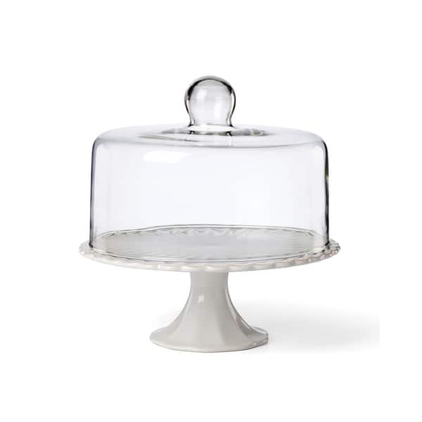 Lenox French Perle White Cake Plate with Dome