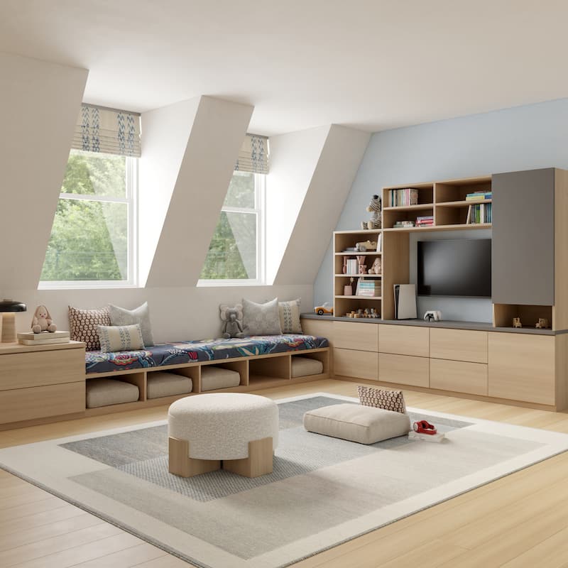 Nourison Copenhagen Flatwoven Wool Indoor only Geometric Area Rug - 8' x 10' - Ivory/Blue