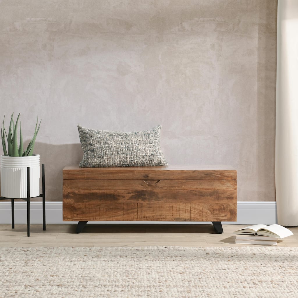 Carbon Loft Henrietta Mid Century Raw Mango Wood Storage Chest