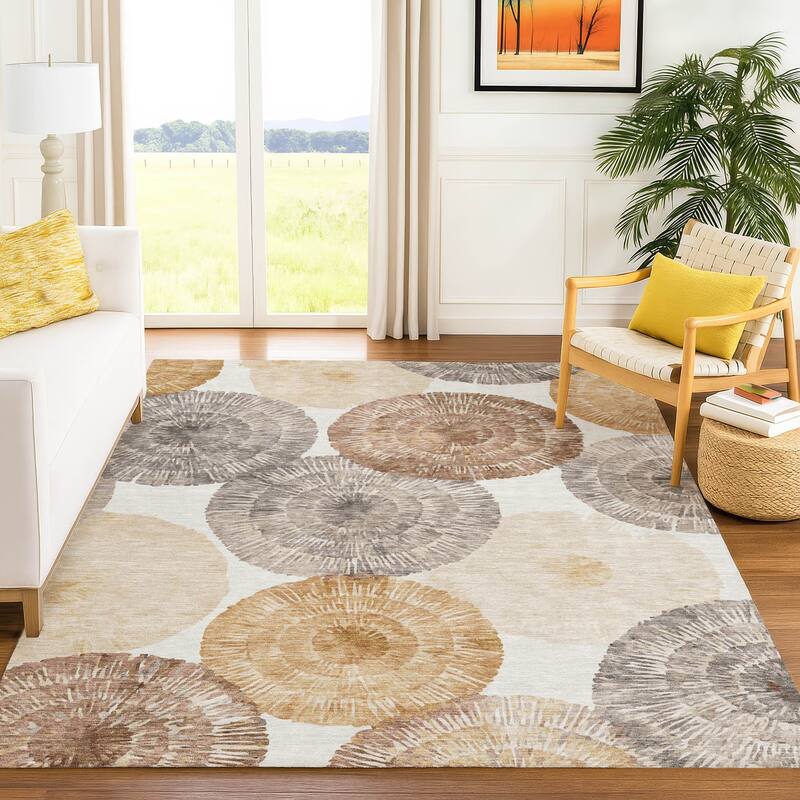 Machine Washable Indoor/ Outdoor Contemporary Devaughn Chantille Rug