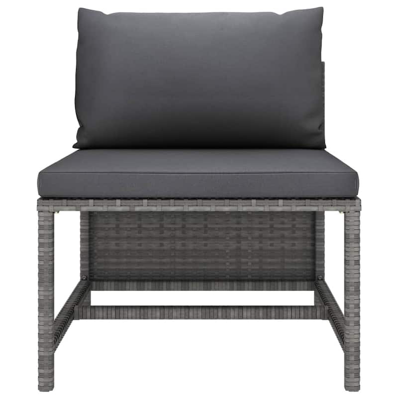vidaXL Patio Lounge Set Sectional Sofa with Cushions Solid Teak Wood PE Rattan