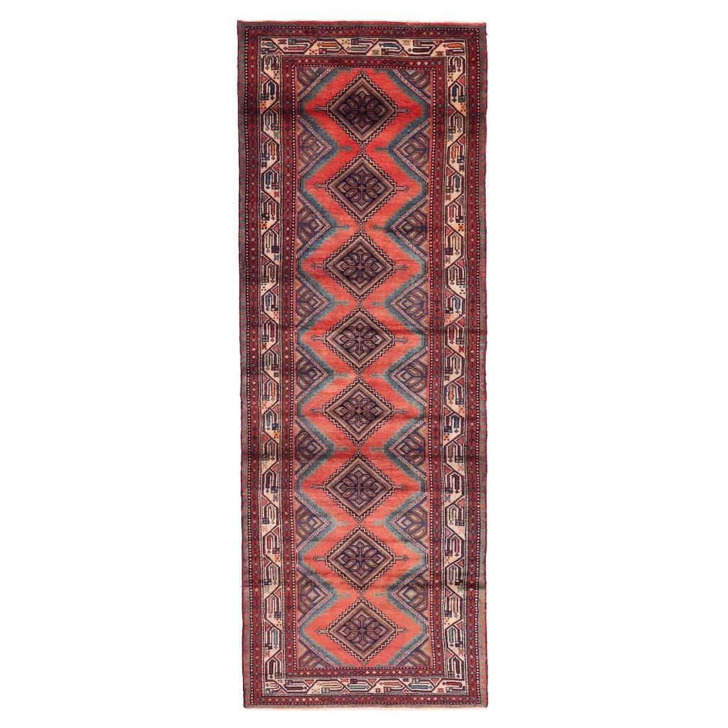 ECARPETGALLERY Hand-knotted Konya Anatolian Light Red Wool Rug - 3'4 x 9'11