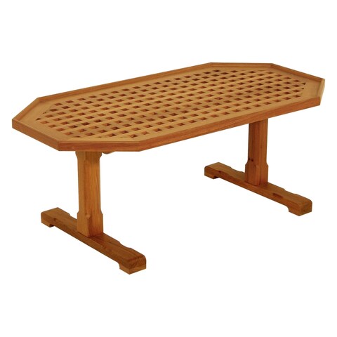 Teak Coffee Grate Table - 24" H x 48"L x 18-1/2" W