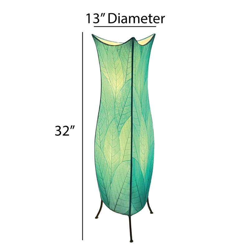 Eangee Handmade Flowerbud Large Floor Lamp, Cocoa Leaves Shade - 13 x 13 x 36