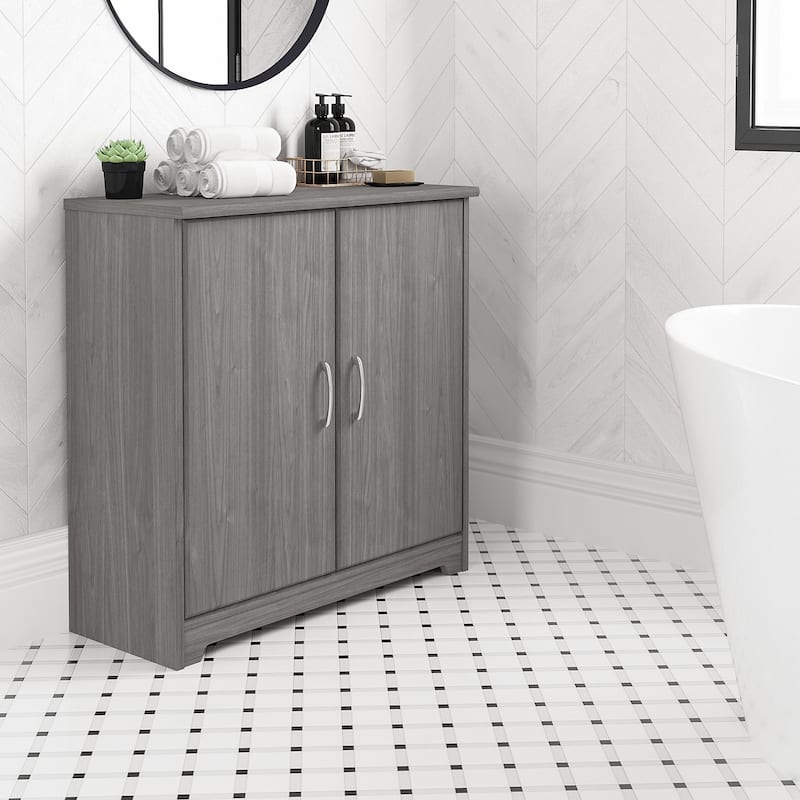 Cabot Small Bathroom Storage Cabinet with Doors by Bush Furniture