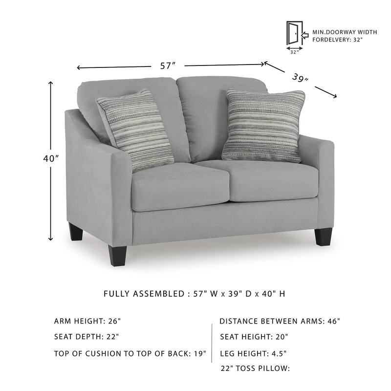 Signature Design by Ashley Adlai Gray Loveseat - 57"W x 39"D x 40"H