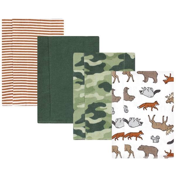 slide 1 of 1, Hudson Baby Infant Boy Cotton Flannel Burp Cloths, Animal Adventure 4 Pack, One Size - Animal Adventure 4 Pack - One Size One Size - Animal Adventure 4 Pack