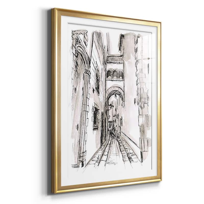 Europe Street Sketches II Premium Framed Print - Ready to Hang