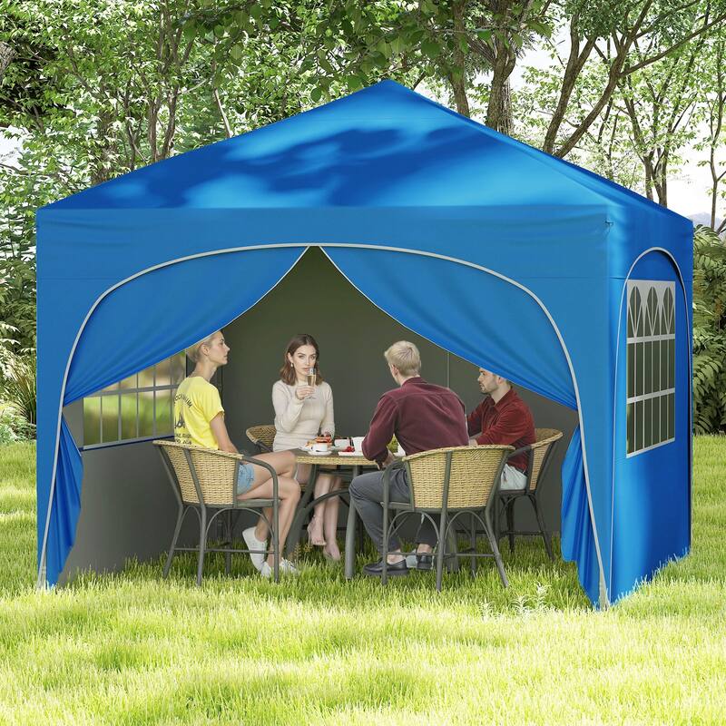 10x10 Pop Up Canopy Tent with Sidewalls for Outdoor Events and Parties