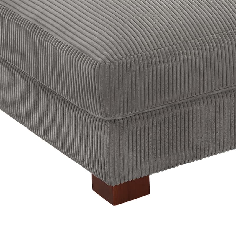Modern Corduroy Fabric Oversized Accent Ottoman