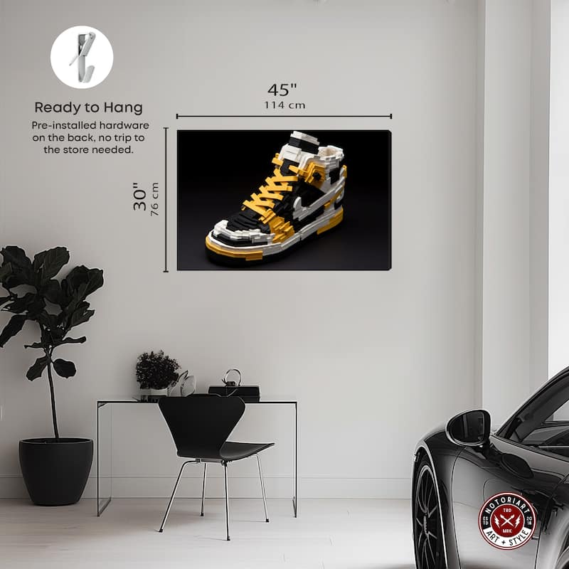 Notoriart Toy Sneaker Black Gallery Wrapped Sneaker 1 Piece Canvas Wall Art