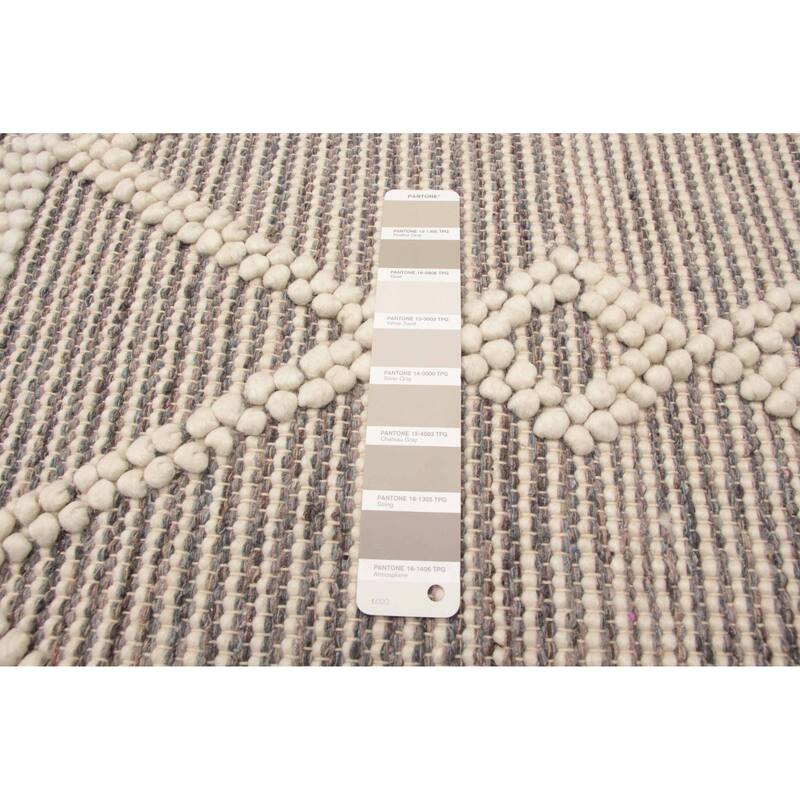ECARPETGALLERY Braid weave Sienna Grey Wool Rug - 6'1 x 8'10