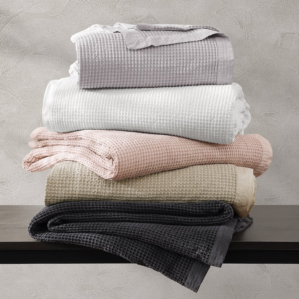 HiEnd Accents Stonewashed Cotton Waffle Weave Cotton Coverlet, 1PC