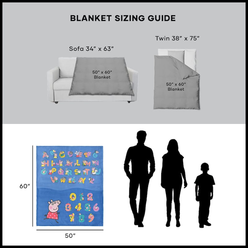 Hasbro Peppa Pig Silk Touch Throw Blanket