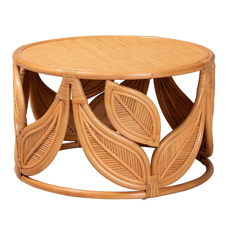 Raflesia Modern Bohemian Natural Rattan Coffee Table - Wicker