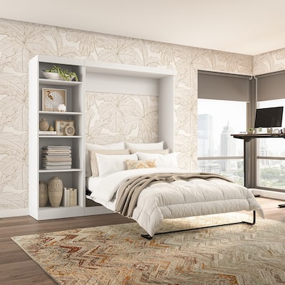 Pur Full Murphy Bed with Shelving Unit (84W) by Bestar