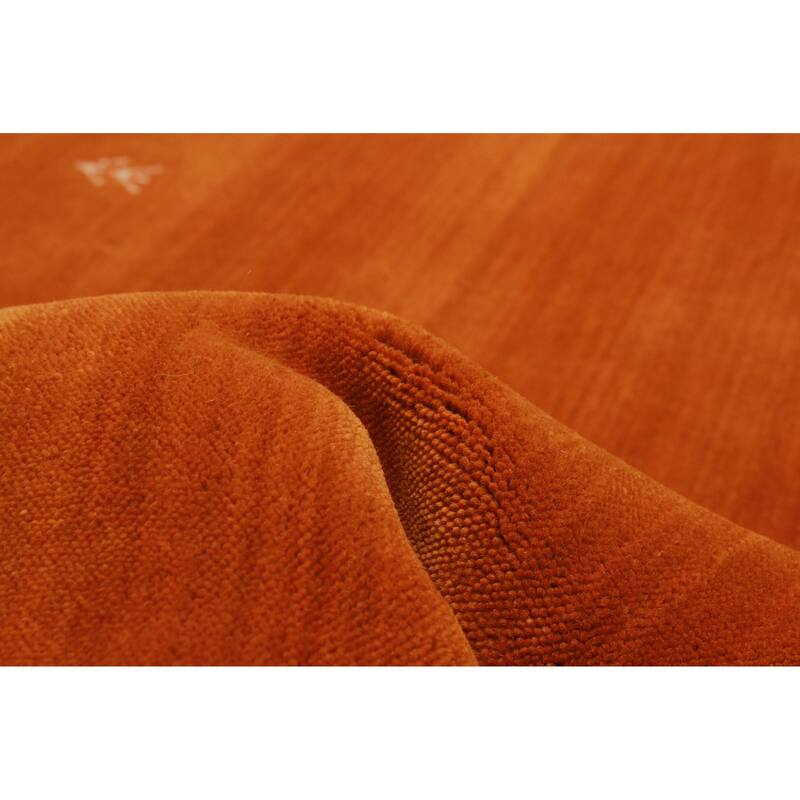 Kashkuli Gabbeh Burnt Orange Rug 4'11" x 4'10" - 4'11 x 4'10