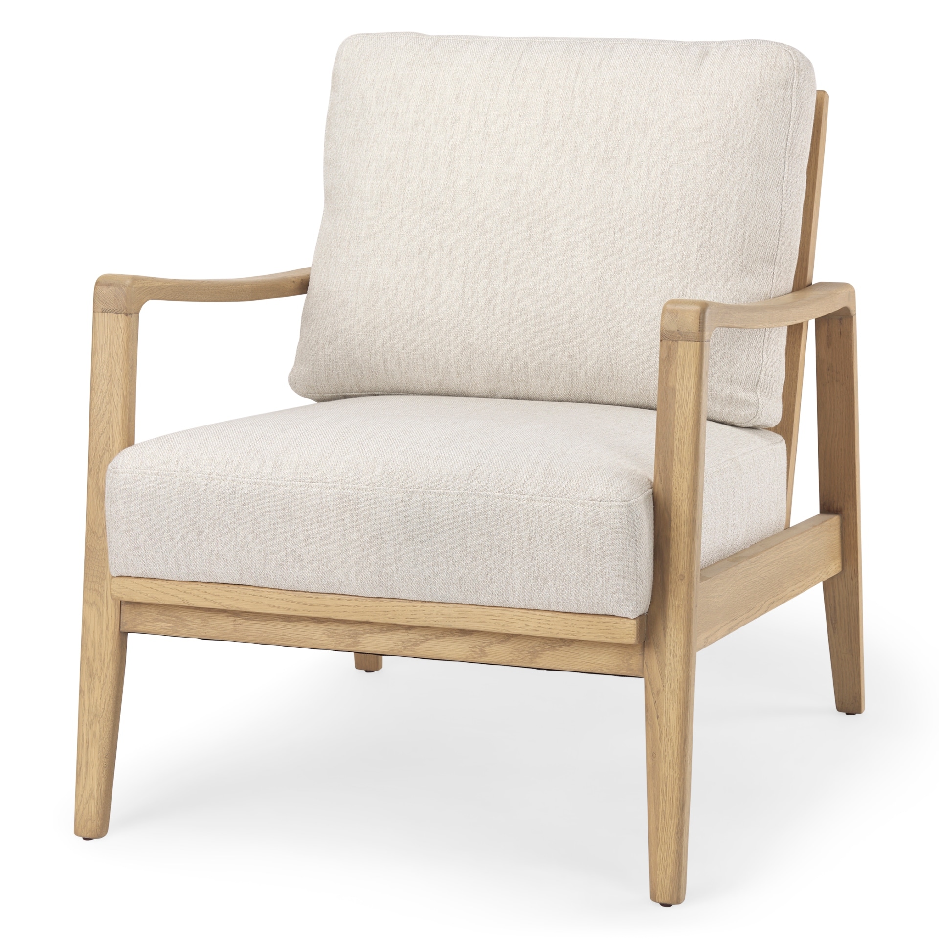 tan fabric covered cushioned demi lune accent chair with wooden frame tan fabric covered cushioned demi lune accent chair with wooden frame